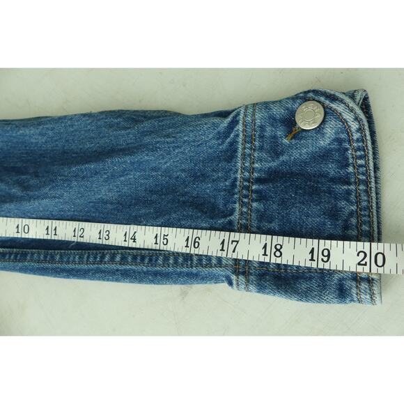 Zena Women's Jean Jacket LARGE Denim Button Up Y2K Cotton Waist - Picture 8 of 8